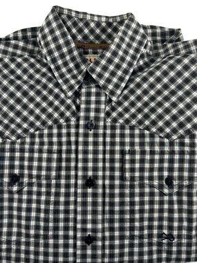 Miller Ranch Cinch Mens Size Small Black Plaid Western Shirt Cotton Cowboy
